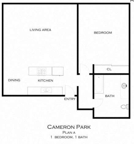 One bedroom floor plan